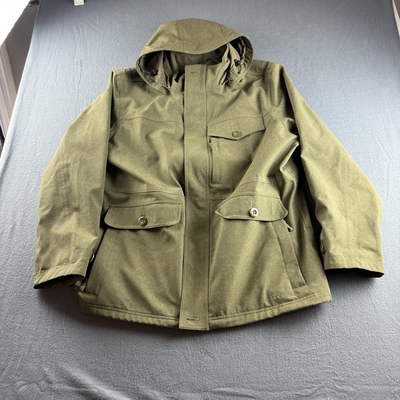 LL Bean Jacket Mens L Green Tek 3-in-1 All Season Parka Hooded Primaloft 284416* - Picture 2 of 14